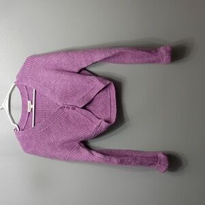 For Love & Lemons Lavender V neck  Cropped Cardigan SZ Small